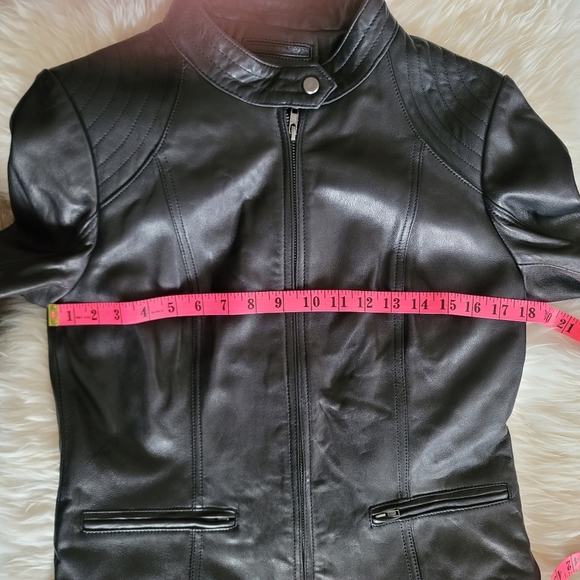 Bh Sophisticates Black Lamb Leather Jacket Blazer Moto NEW Size M #1268 - Picture 14 of 16